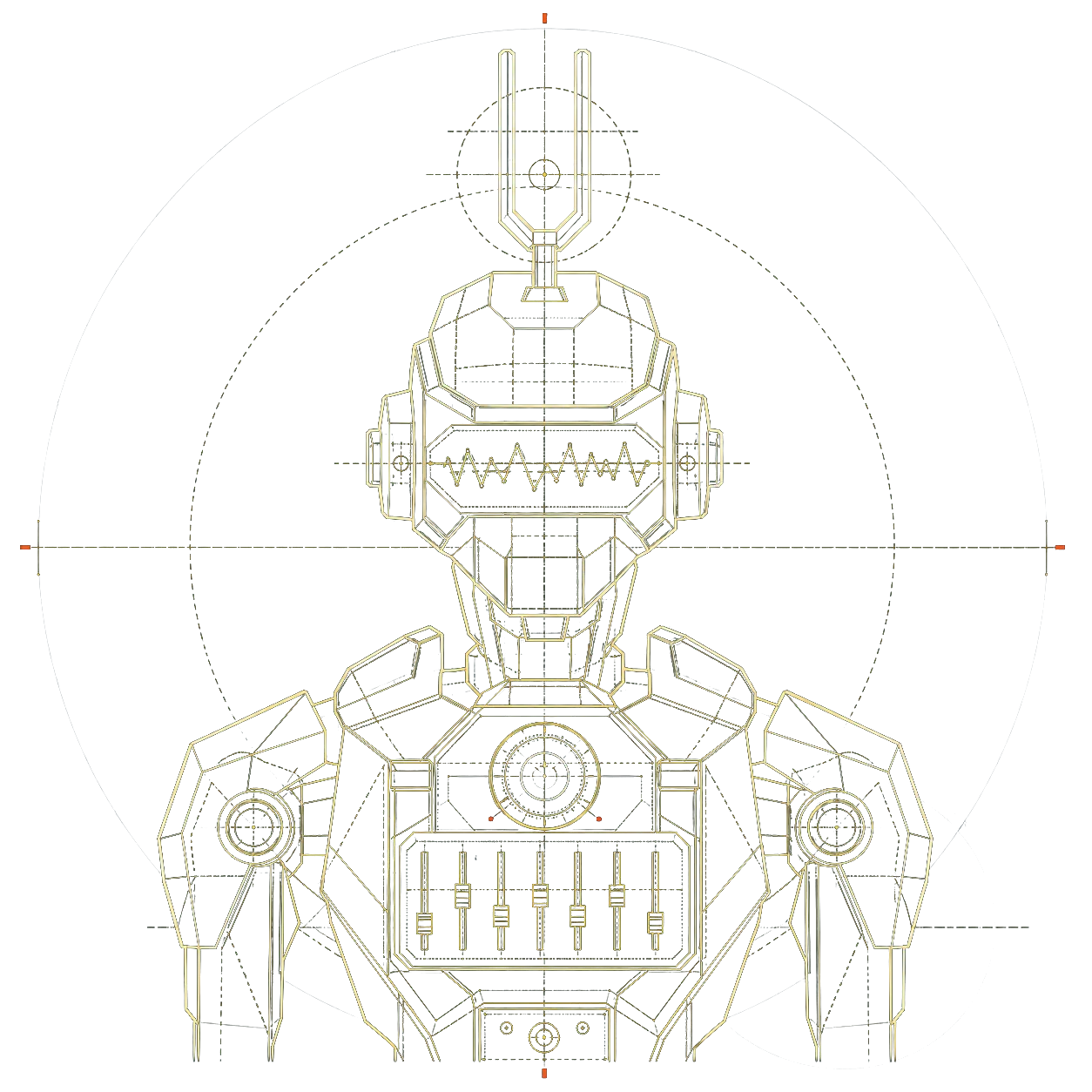 Upper-torso blueprint drawing representing the Signal Rule Refinement agent